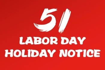 Labor Day Holiday Meddelelse